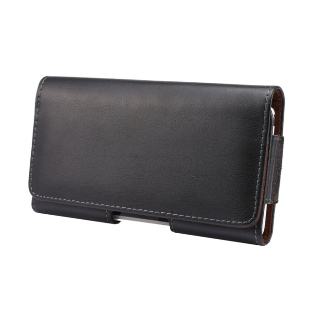 Universal Horizontal Style Leather Case Waist Bag with Back Splint
