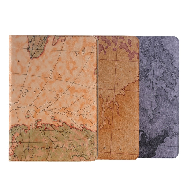 Map Pattern Leather Case with Holder & Card slots & Wallet for Galaxy Tab A 9.7 4G LTE / T555, Random Pattern Delivery