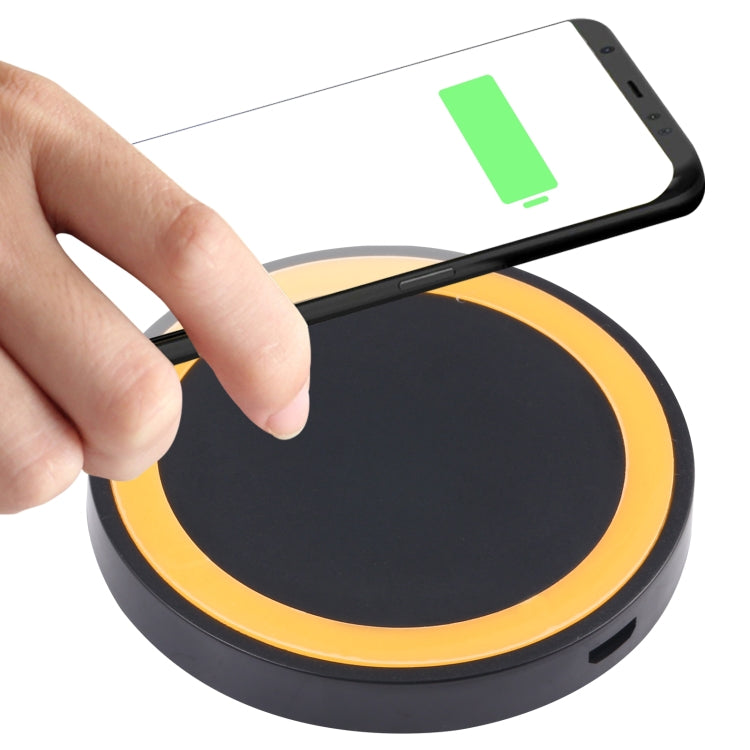 Universal QI Standard Round Wireless Charging Pad (White + Red), White + Orange, Black + Orange, White + Black, Black + Blue, Black + Red, White, Black + White, Grey+Black, White + Red, White + Blue