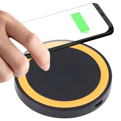 Universal QI Standard Round Wireless Charging Pad (White + Red), White + Orange, Black + Orange, White + Black, Black + Blue, Black + Red, White, Black + White, Grey+Black, White + Red, White + Blue