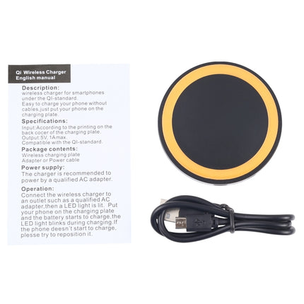 Universal QI Standard Round Wireless Charging Pad (White + Red), Black + Orange, White + Black, Black + Blue, Black + Red, White, Black + White, Grey+Black, White + Red