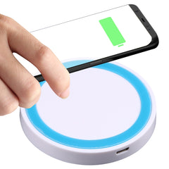 Universal QI Standard Round Wireless Charging Pad (White + Red), White + Orange, Black + Orange, White + Black, Black + Blue, Black + Red, White, Black + White, Grey+Black, White + Red, White + Blue