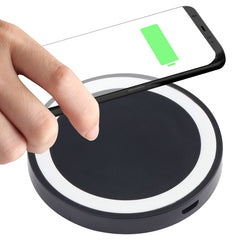 Universal QI Standard Round Wireless Charging Pad (White + Red), White + Orange, Black + Orange, White + Black, Black + Blue, Black + Red, White, Black + White, Grey+Black, White + Red, White + Blue