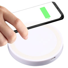 Universal QI Standard Round Wireless Charging Pad (White + Red), White + Orange, Black + Orange, White + Black, Black + Blue, Black + Red, White, Black + White, Grey+Black, White + Red, White + Blue