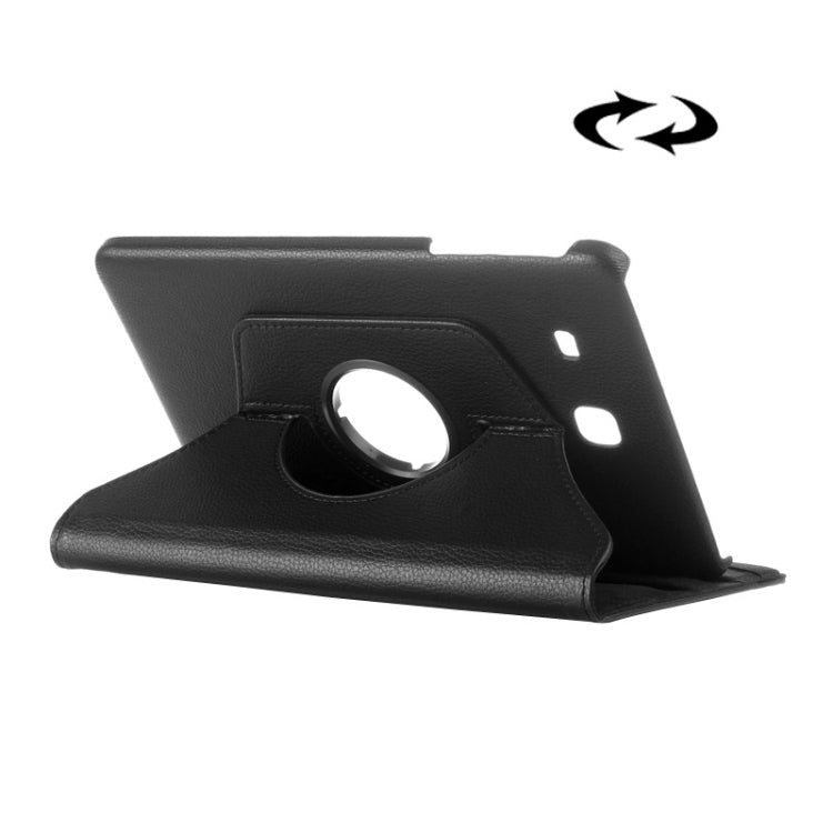 Litchi Texture 360 Degree Rotation Leather Case with Multi-functional Holder for Galaxy Tab E 9.6