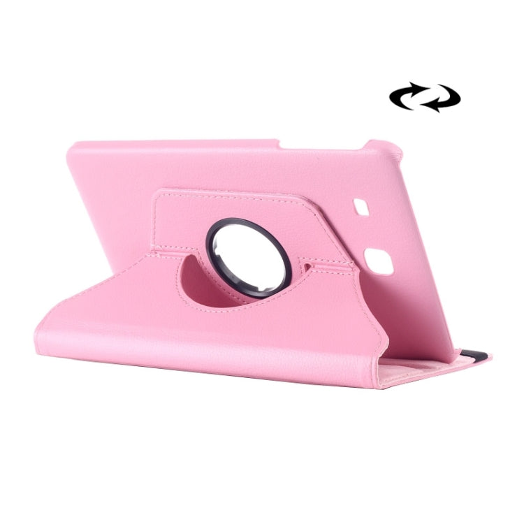 Litchi Texture 360 Degree Rotation Leather Case with Multi-functional Holder for Galaxy Tab E 9.6