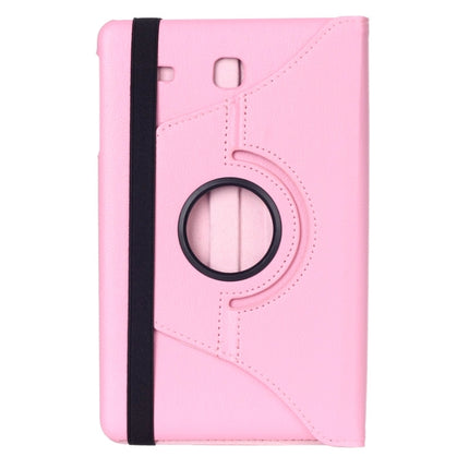 Litchi Texture 360 Degree Rotation Leather Case with Multi-functional Holder for Galaxy Tab E 9.6