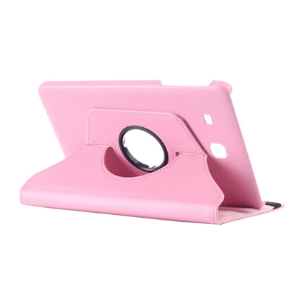 Litchi Texture 360 Degree Rotation Leather Case with Multi-functional Holder for Galaxy Tab E 9.6