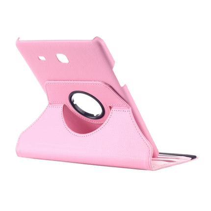 Litchi Texture 360 Degree Rotation Leather Case with Multi-functional Holder for Galaxy Tab E 9.6
