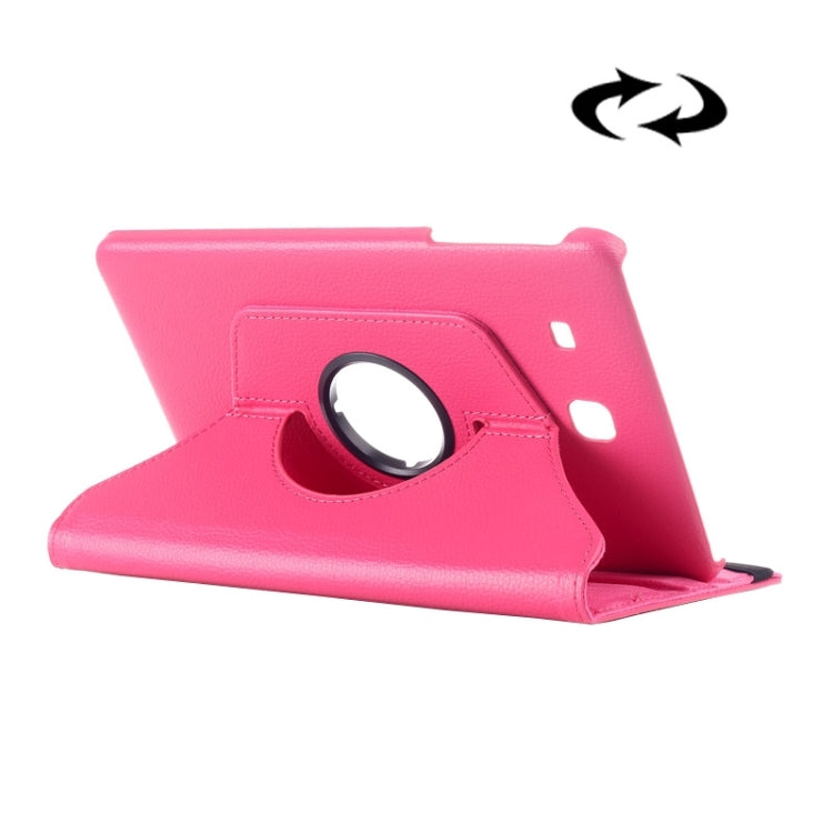 Litchi Texture 360 Degree Rotation Leather Case with Multi-functional Holder for Galaxy Tab E 9.6