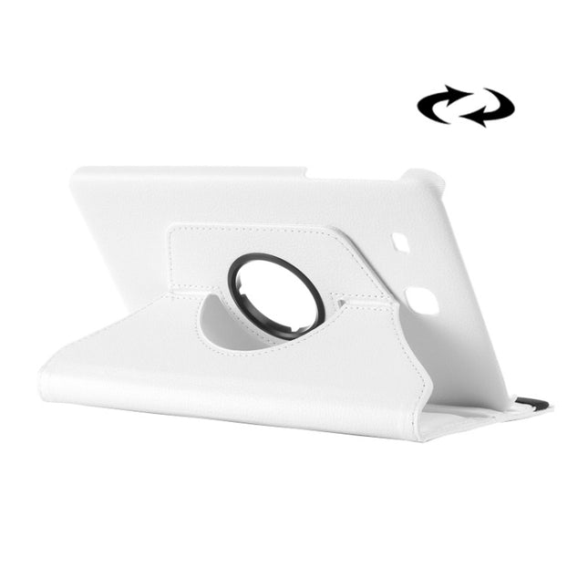 Litchi Texture 360 Degree Rotation Leather Case with Multi-functional Holder for Galaxy Tab E 9.6