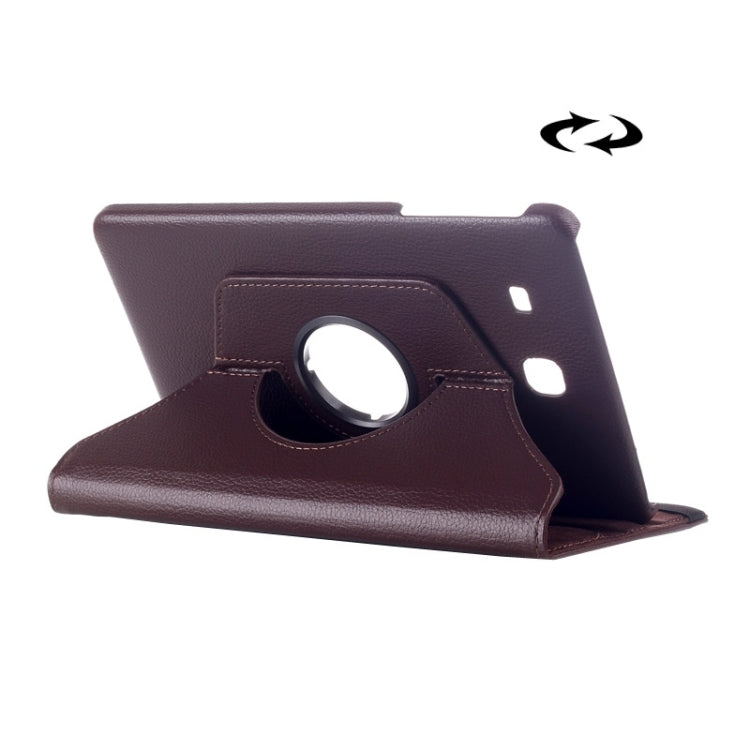 Litchi Texture 360 Degree Rotation Leather Case with Multi-functional Holder for Galaxy Tab E 9.6
