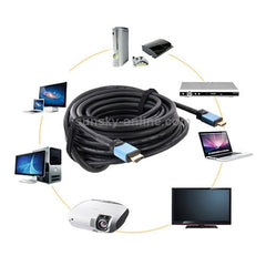 20m OD8.0 2.0 Version 4K HDMI Cable & Connector & Adapter with Signal Booster, With Signal Booster, Length: 20m