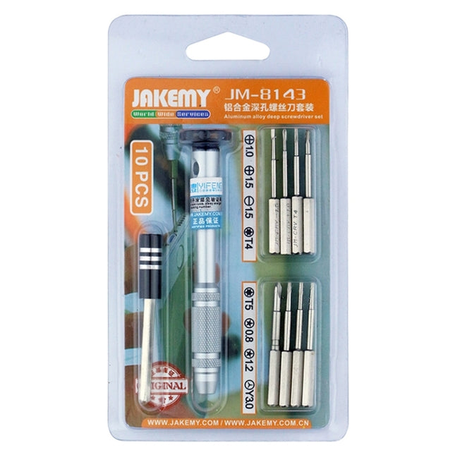 JAKEMY JM-8143 10 in 1 Multifunctional Aluminium Alloy Screwdriver Tools Kit, JM-8143 10 in 1