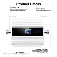 3G Signal Amplifier with Signal Strengthen Antenna, Cable Length: 10m, Signal Amplifier