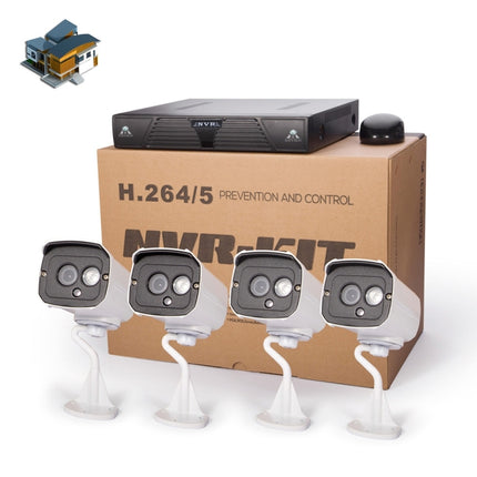 N4B7M 4Ch 960P P2P ONVIF 1.3 Mega Pixel IP Camera NVR Kit, Support Night Vision / Motion Detection, IR Distance: 20m, N4B7M/Kit