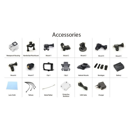 H9 4K Ultra HD1080P 12MP 2 inch LCD Screen WiFi Sports Camera, 170 Degrees Wide Angle Lens, 30m Waterproof, H9 4K (Black)