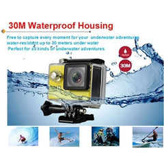 H9 4K Ultra HD1080P 12MP 2 inch LCD Screen WiFi Sports Camera, 170 Degrees Wide Angle Lens, 30m Waterproof, H9 4K (Yellow), H9 4K (White), H9 4K (Silver), H9 4K (Blue), H9 4K (Gold), H9 4K (Pink), H9 4K (Black)