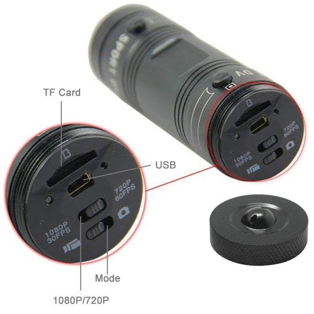 F9 Full HD 1080P Action Helmet Camera / Sports Camera / Bicycle Camera, Support TF Card, 120 Degree Wide Angle Lens, F9