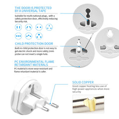 All in 1 EU + AU + UK + US Plug Travel Universal Adaptor