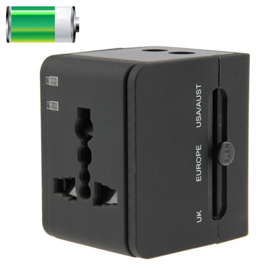 Adaptador universal de viaje con 2 puertos USB, 2,1 A, internacional, UE, AU, RU y EE. UU., 2,1 A