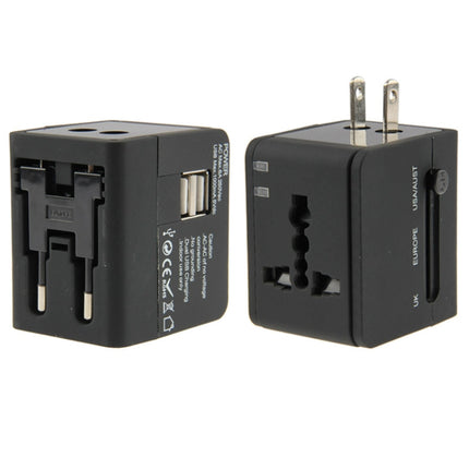 International 2.1A 2-USB EU / AU / UK / US Plug Travel Universal Adaptor, 2.1A