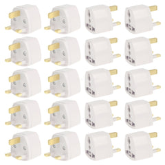 20 PCS Plug Adapter, Travel Power Adaptor with UK Socket Plug, UK Plug(20 PCS)