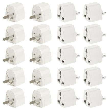 20 PCS Plug Adapter, Travel Power Adaptor with AU Socket Plug, AU Plug(20 PCS)