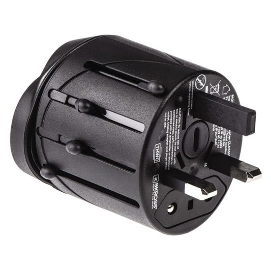 Adaptador universal de viaje todo en 1 con enchufes UE + AU + RU + EE. UU., tamaño: 60 x 58 x 56 mm