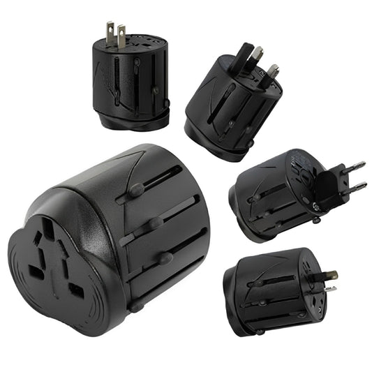 Adaptador universal de viaje todo en 1 con enchufes UE + AU + RU + EE. UU., tamaño: 60 x 58 x 56 mm