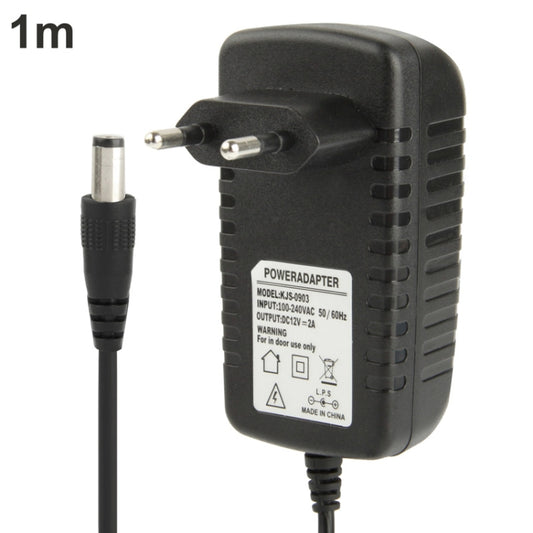 High Quality AC 100-240V to DC 12V 2A Power Adapter, Tips: 5.5 x 2.1mm, Cable Length: 1m, EU Plug DC 12V 2A, US Plug DC 12V 2A