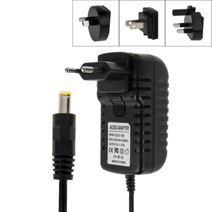 4 in 1 EU Plug + US Plug + UK Plug + AU Plug AC 100-240V to DC 12V 3A Power Adapter, Tips: 5.5 x 2.1mm, Cable Length: about 1.2m, EU+US+UK+AU Plug