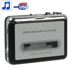 Tape to PC Super USB Cassette to MP3 Converter Capture Audio Music Player, Tape to MP3 Black