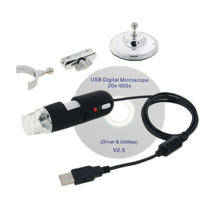 1.3 Mega Pixels 500X USB 2.0 Digital Microscope with 8 LED, 500X