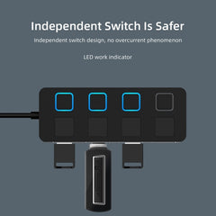 4 Ports USB 2.0 HUB with 4 Switch, 4 Ports with 4 Switch (Black), 4 Ports with 4 Switch (White)