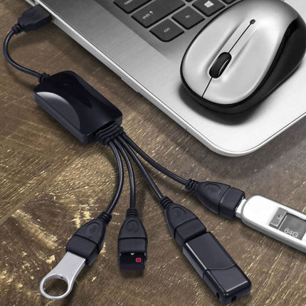 Universal 4 Ports USB 2.0 480Mbps High Speed Cable Hub for PC