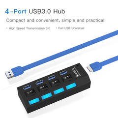 4 Ports USB 3.0 HUB, Super Speed 5Gbps, Plug and Play, Support 1TB , 4 Ports (Black), 4 Ports (White)