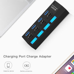 4 Ports USB 3.0 HUB, Super Speed 5Gbps, Plug and Play, Support 1TB , 4 Ports (Black), 4 Ports (White)