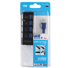 4 Ports USB 3.0 HUB, Super Speed 5Gbps, Plug and Play, Support 1TB , 4 Ports (Black), 4 Ports (White)