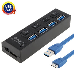 4 Ports USB 3.0 HUB, Super Speed 5Gbps, Plug and Play, Support 1TB , 4 Ports (Black), 4 Ports (White)