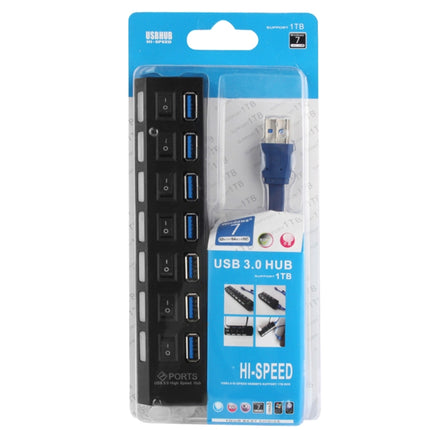 7 Ports USB 3.0 HUB, Super Speed 5Gbps, Plug and Play, Support 1TB, 7 Ports (Black), 7 Ports (White)