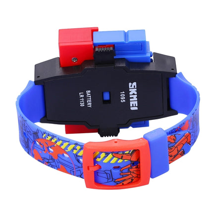 SKMEI Transformation Toy Shape Changing Removable Dial Digital Movement Children Watch with PU Plastic Cement Band