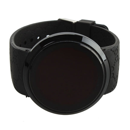 Touch Screen Unisex LED Digital Watch Wristwatch Timepiece Silicon Strap ( White )