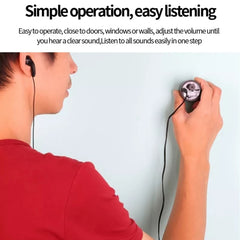 Powerful Audio Wiretap Listen Device Fold Ear Amplifier Wall Door Eavesdropping Surveillance with Earphone