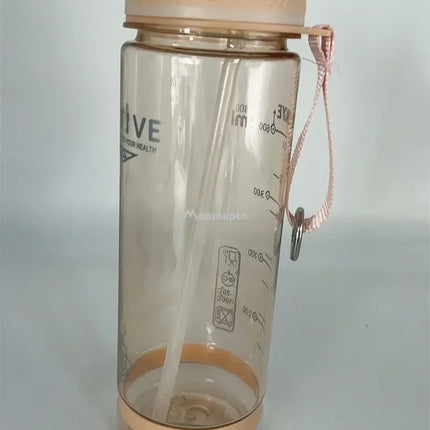 800ml Sports Water Bottle with straw For Camping Hiking Outdoor Plastic Transparent BPA Free Bottle For men Drinkware