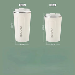 380/510ml Stainless Steel Coffee Cup Travel Thermal Mug Leak-Proof Thermos Bottle Tea Coffee Mug Office Business Style Thermos