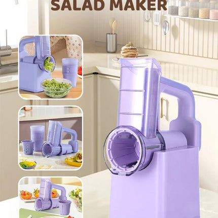 Electric Cheese Grater Portable Salad Maker With 3 Different Shapes of Blades 40W Electric Rotary Slicer Shredder ABS304