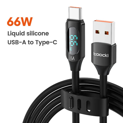 Toocki Silicone USB Type C to USB C Cable PD 100W Fast Charge  for Macbook Samsung Huawei Xiaomi Type C to Type C Cable Display