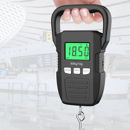 Digital Weight Scale 60kg 10g Electronic Luggage Hanging Scale USB Charging LCD Fishing Weighing Balance