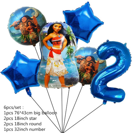 Disney Moana Birthday Party Decorations Supplie Moana Celebration Party Balloons Disposable Tableware Cup Plate Baby Shower Toys